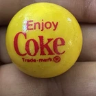 Vintage 1980's  ENJOY COKE Advertising Marble Coca Cola Yellow & Red