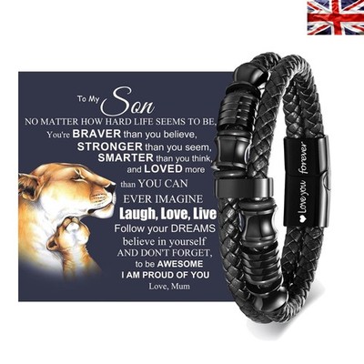 Echt Leder Armband für Sohn - ''Love You Forever'' Gravur Geschenk von Mama