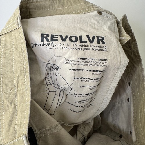 Kuhl Revolvr Flat Front Pant Mens 36x30 Khaki Tan Work Pant Vintage Patina Wash. - Picture 8 of 8