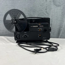 CHINON 3000GL DUAL 8mm  ADJUSTABLE Speed Movie Projector w/Manual TESTED READ