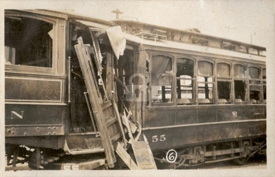 #ad #ad 1919 street car riot trolley Muskegon Michigan 2 RPPC Photo Postcard COPY $4.95