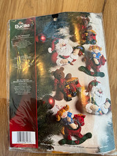 Bucilla Christmas Santa Felt Ornaments Set of 6 Multicolor MPN 86167