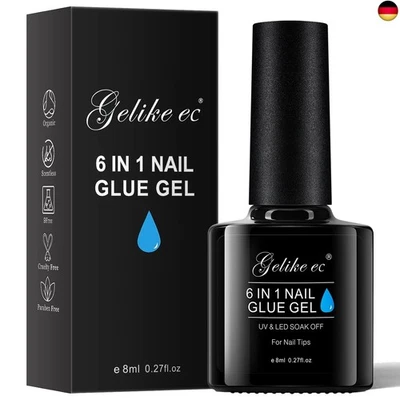 BESUCHE DEN GELIKE ECSTORE Gelike ec Nagelkleber Für Kunstnägel 6 in 1Clear Extra Stark Nail Glue Für Pr