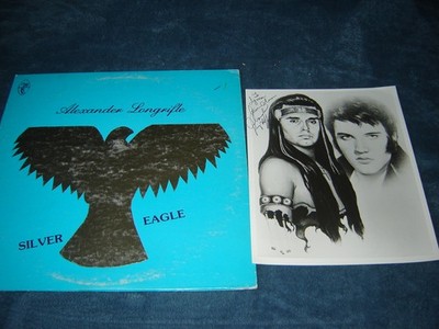 Alexander Longrifle - Silver Eagle LP 1979 private lounge signed photo w/Elvis
