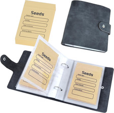 Seed Organizer Binder with 50 PCS Resealable Seed Envelopes - 50 Storage Pockets