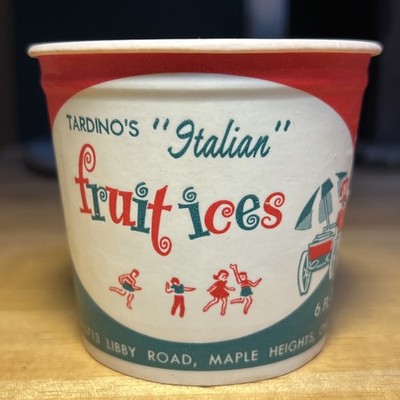 Vintage Maple Heights Ohio Tardino s Italian Fruit Ices Cup Spumoni Advertising 