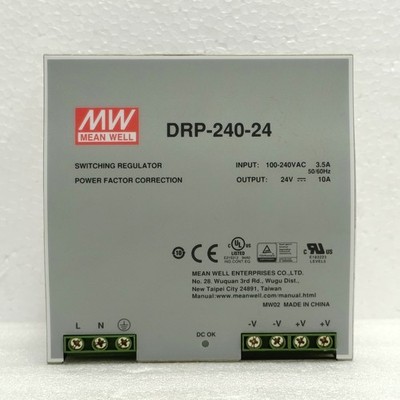 Mean Well DRP-240-24 Power Supply 24V 10A 240W DIN Rail Tested Working