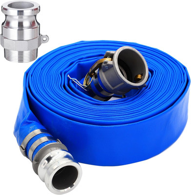 2'' ID X 100 Ft PVC Lay Flat Discharge Hose with Aluminum Camlock C and E Fitting