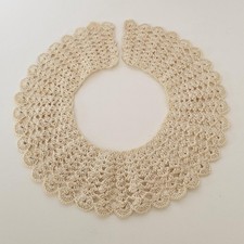 Vintage Crochet Collar Detachable Lace Collar Cream Cotton Cottagecore Prairie
