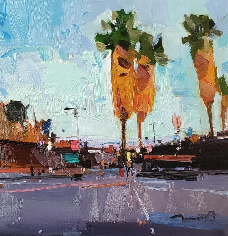 City Palm Views Fine Art PRINT Painting by Artist Jose Trujillo 12x12