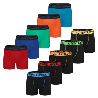 Jungen Boxershorts 5er Pack Trunks Unterwäsche schwarz grau Design farbig Größe 2-13 Jahre