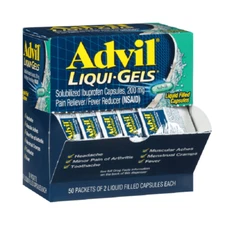 Advil Liqui-Gels Pain Reliever/Fever Reducer 2x50 Packets/Box, Free Shipping