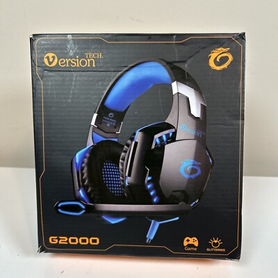 Tech version G2000 Gaming Headset Blue MAC Ps4 Xbox Stereo Bass Lights