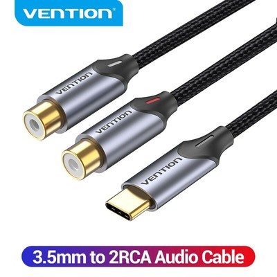 USB Type C 2 RCA Audio Cable to 2RCA Jack Dual RCA Female Converter Adapter Cord