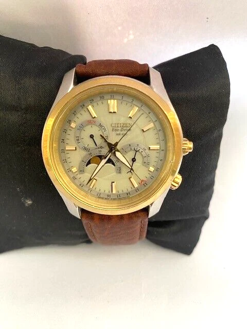 Citizen Herren Eco-Drive Mond Phase Kaliber 8651Leather Armbanduhr AP1024-56P - Bild 3 von 4