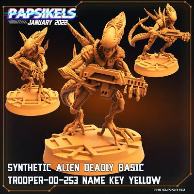 Fran 9 Xeno Troop Yellow - Resin Miniature | Sci fi | Cyberpunk Mini | Papsikel