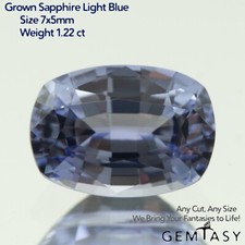 Cut stone - Sapphire Light Blue Czochralski (Pulled) lab grown, facet 1.06-1.2ct