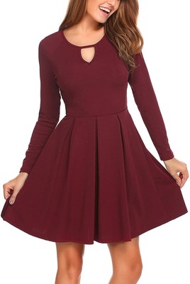 Zeagoo Womens A-Line Flared Cocktail Party Dress Half Sleeve High Low Midi Dress Zeagoo Womens A-Line Flared Cocktail Party Dress Half Sleeve High Low Midi Dress