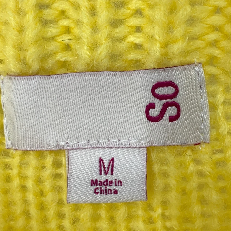 Suéter para mujer So Cable amarillo cuello barco imitación cachemir mediano 3044 Foto 3 de 4