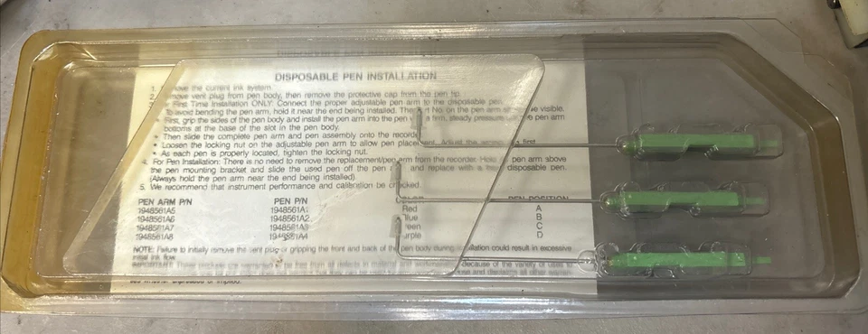 1948561A3 - GREEN DISPOSABLE PENS FOR WM55A RECORDER - Image 2 of 2