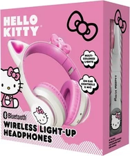 Hello Kitty Wireless Light Up Headphones Bluetooth White & Pink by Sanrio NEW