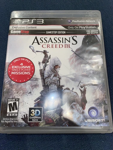 Assassin's Creed III Sony PlayStation 3 2012 PS3 GameStop Edition CIB Complete