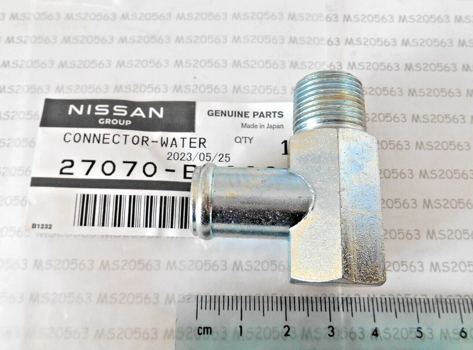 Camioneta Datsun 620 1972-79 genuina calentador de agua montaje manguera codo conector OEM Foto 3 de 3