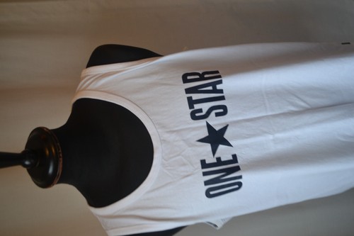 Vtg converse one star white vest shirt sz L mod casual sport - Picture 2 of 12