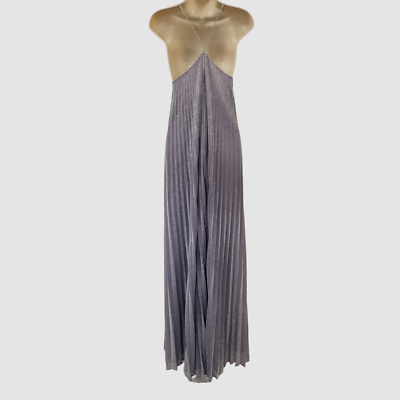 open lace back dress Champagne Shimmer Pleated Dress