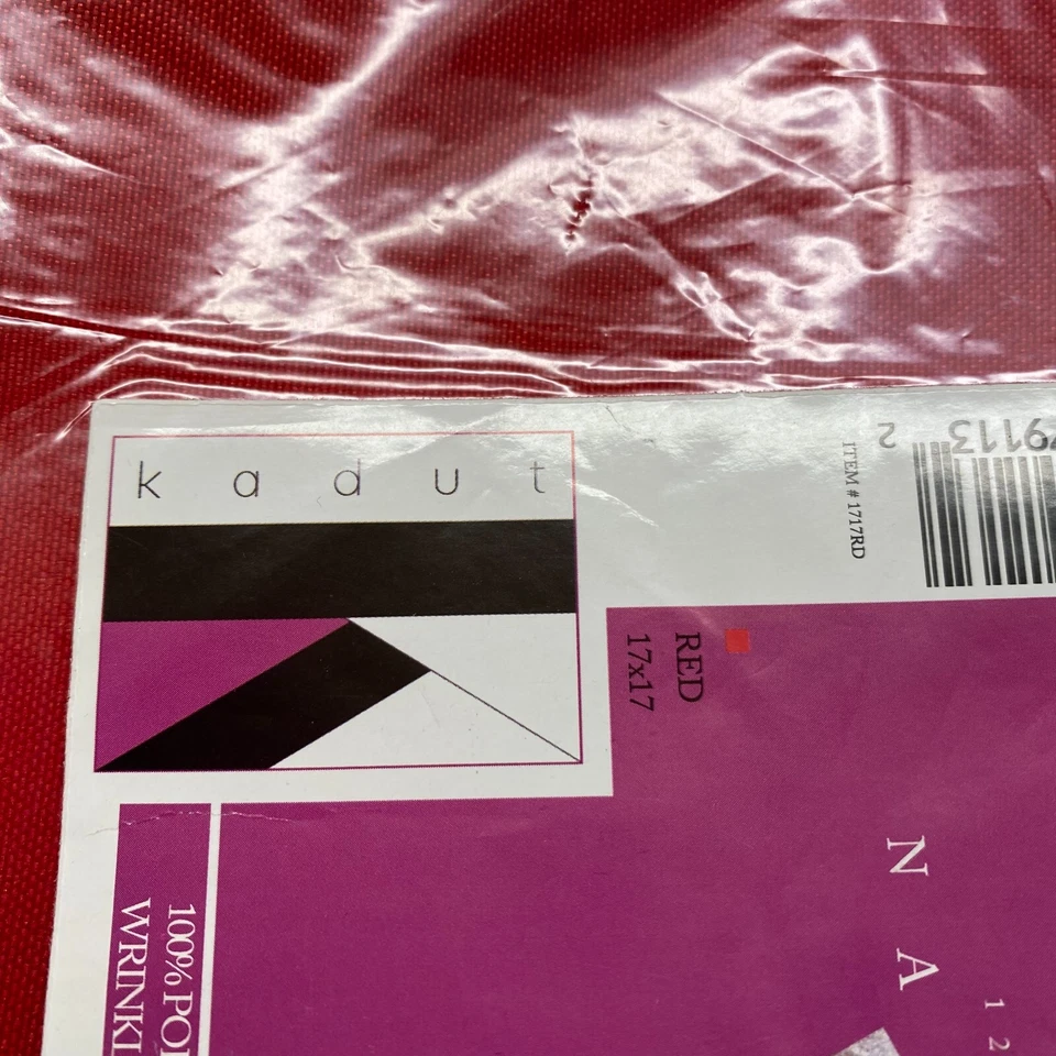 Napkins Red Polyester Dinner Kadut Cloth Holiday Home Decor 17 x 17 Set of 10 - Изображение 3 из 4