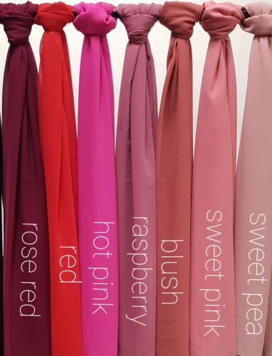 High Quality Plain Chiffon Hijab Scarf Shawl Wrap Soft Georgette Dubai Elegant - Picture 91 of 121