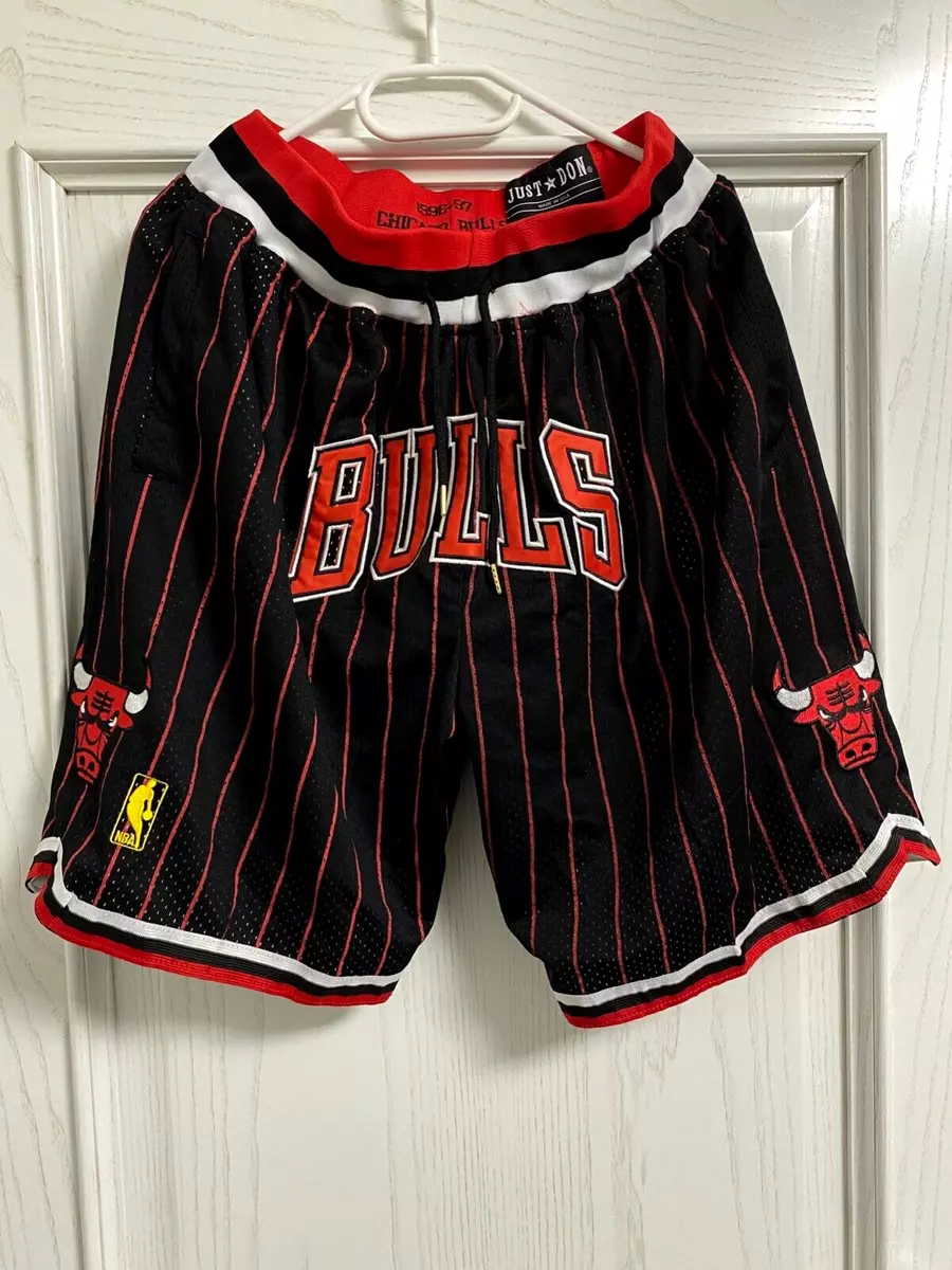 Chicago Bulls BLACK Basketball Just Don Shorts MITCHELL AND NESS NBA SIZE L