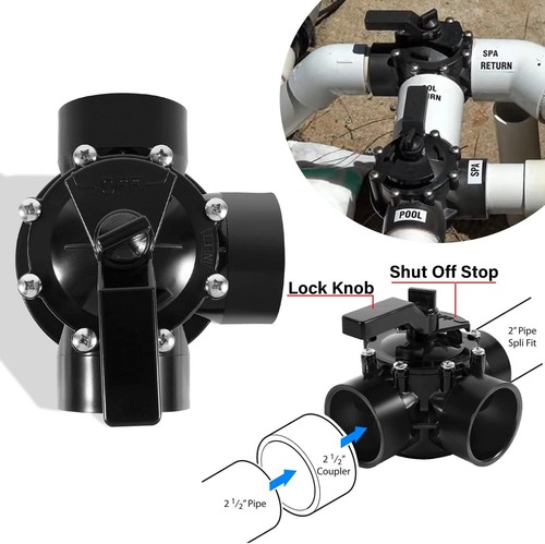 For 4717 Jandy 3Port 2 to 2-1/2-Inch Positive Seal NeverLube Valve Swimming Pool - Picture 8 of 12
