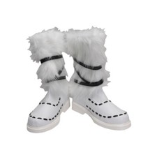 Fate/Grand Order Oberon White Flat Shoes Cosplay Zipper Boots w/Plush Customized