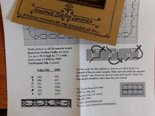 Anonymous Quaker Sampler Goode Huswife cross stitch chart prim alphabet pattern - Picture 6 of 9