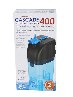 Penn-Plax Cascade 400 Fully Submersible Internal Filter   Provides Physical, ...
