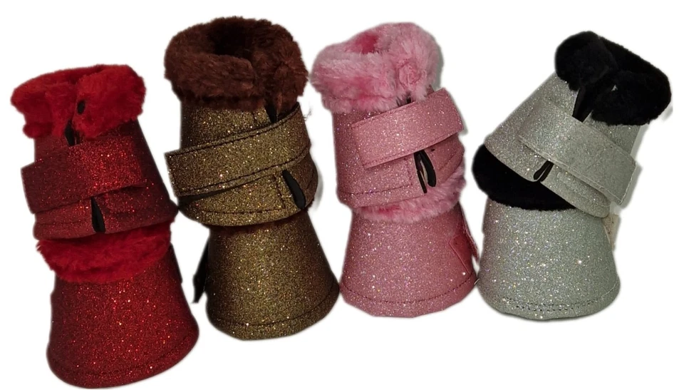 Hufglocken Mini Shetty Glitzer Falabella Rot Rosa Blau Silber Braun Schwarz TY - Bild 3 von 4