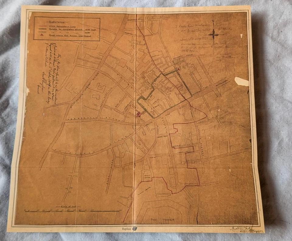 Jack the Ripper Old Ordinance Survay Map White chapel Bloody Murders Antique UK - Image 3 of 4