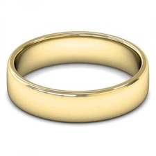 9ct Yellow Fairtrade Gold 5mm Classic Cushion Court Wedding Ring