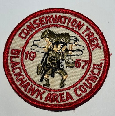 1967 Blackhawk Area Council Conservation Trek Patch Illinois Boy Scout Patch KJ9
