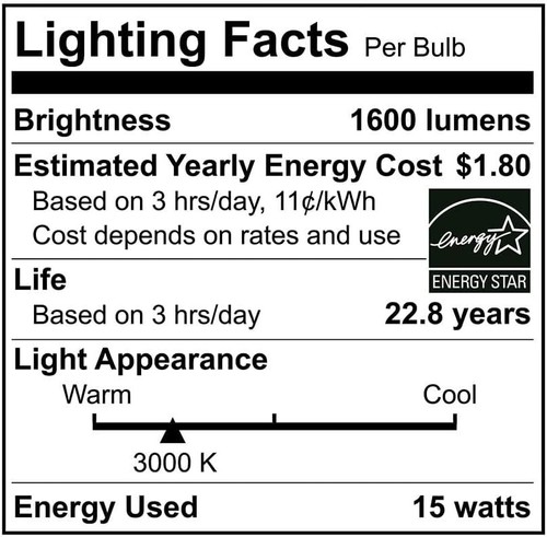 Euri Lighting LED A19 15W 1600lm, Dimmable, 3000K Soft White E26 Base Pack of 50 - Picture 6 of 7