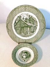 THE OLD CURIOSITY SHOP Dinner plate 10" and bowl 5 1/2"; no chips;