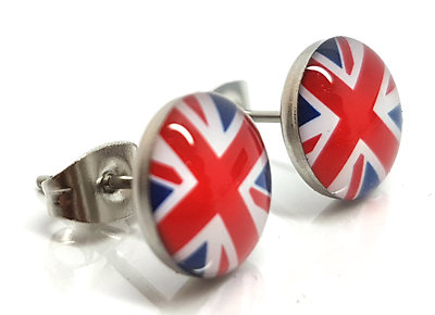 2 Paar Ohrstecker Union Jack Ohrringe Logo Ohrring Kinder Jungen Mädchen