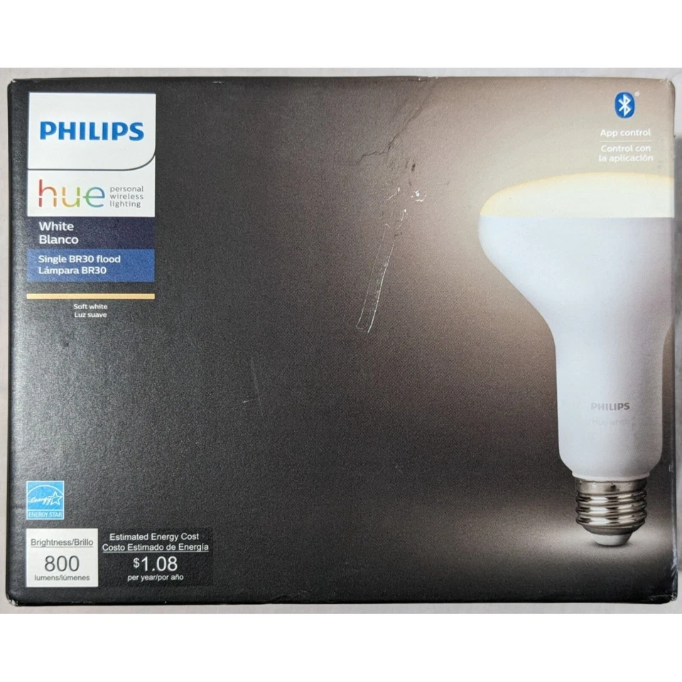 Philips Hue BR30 LED 65W Dimmable Programmable Smart Flood Light Bulb - White - Image 2 of 4