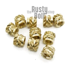 M3 x 4mm, 5mm OD - Knurled Brass Threaded Heat Set Inserts 3D Printing