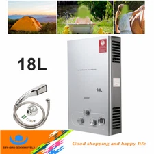 18L Portable Tankless Gas Water Heater LPG Propane Boiler Outdoor Camping Shower