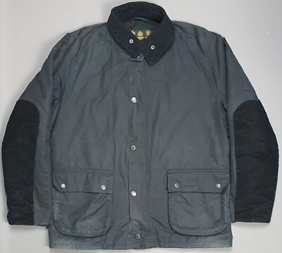 Barbour Strathyre Wax Waterproof Black Tartan Lined Jacket Coat Size Large