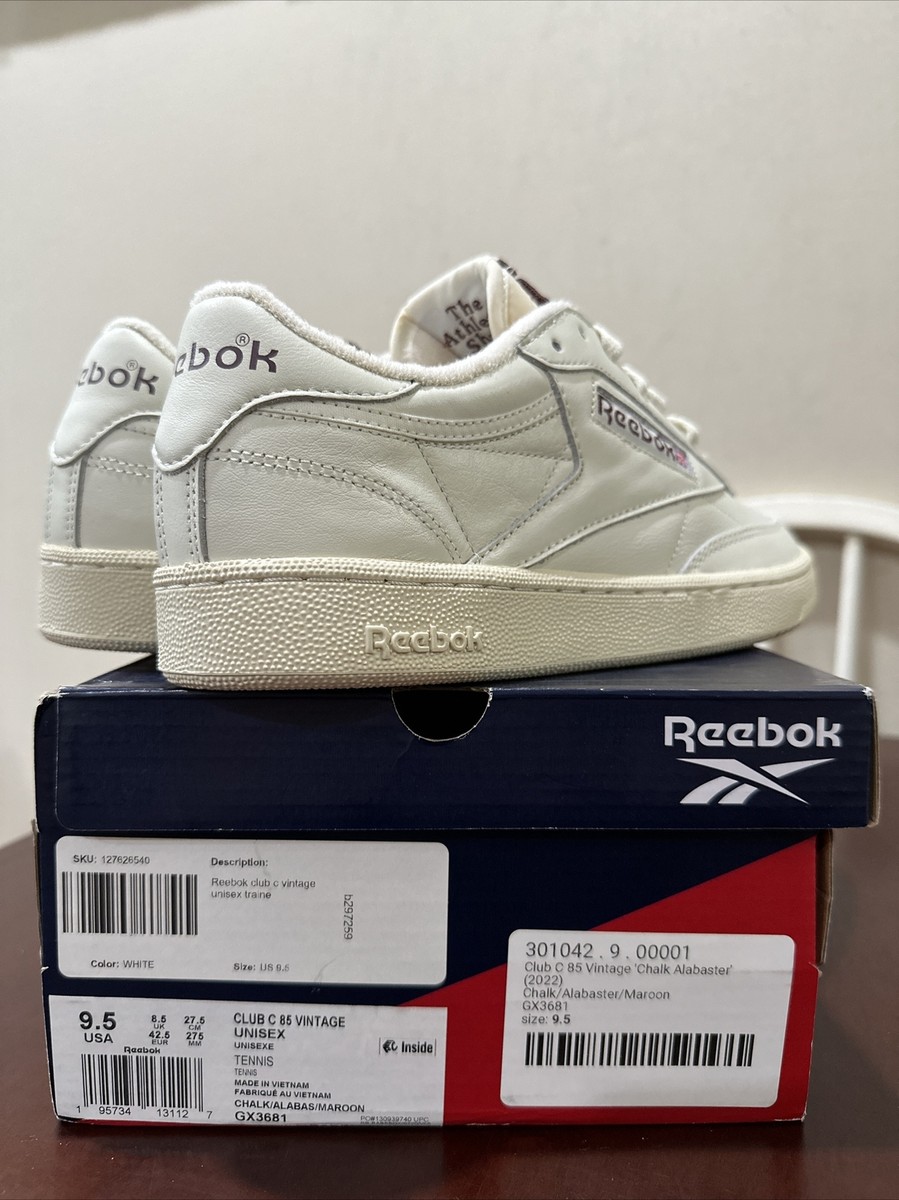 Size 9.5 - Reebok Club C 85 Vintage Chalk Alabaster GX3681 Size 9.5 - Reebok Club C 85 Vintage Chalk Alabaster GX3681