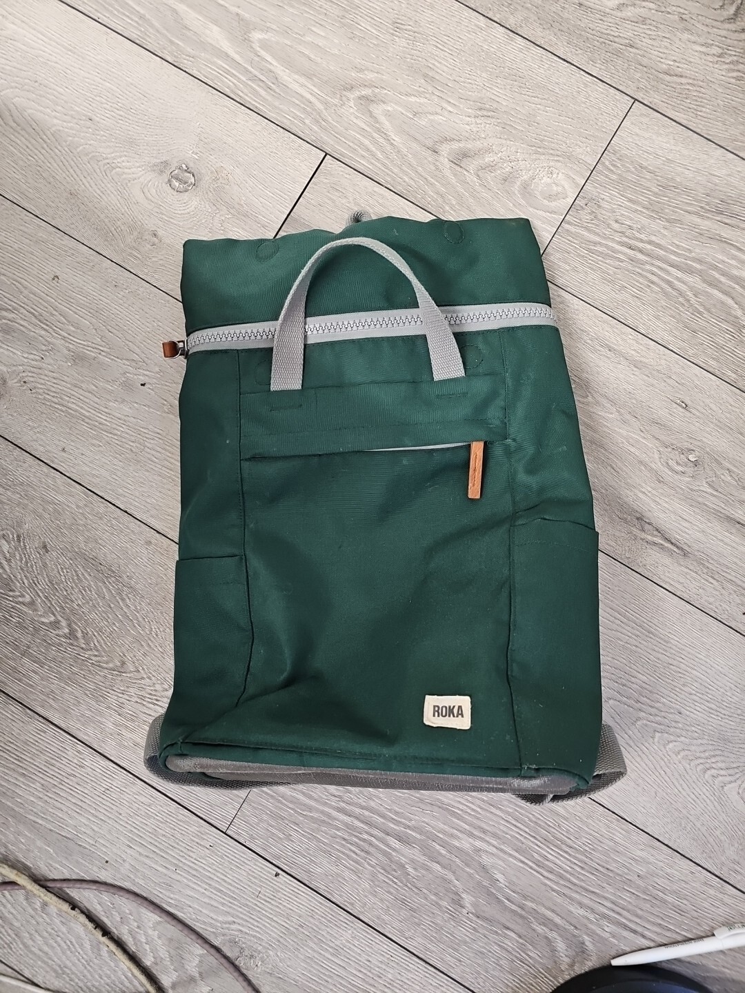 Roka Backpack With Laptop Pouch GREEN Good Condition eBay
