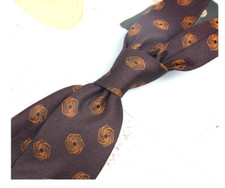 New Classic Polka Dot Red Brown JACQUARD WOVEN 100 Silk Men's Necktie Tie